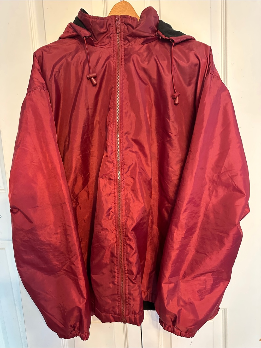 totes Burgundy Hooded Windbreaker Jacket
